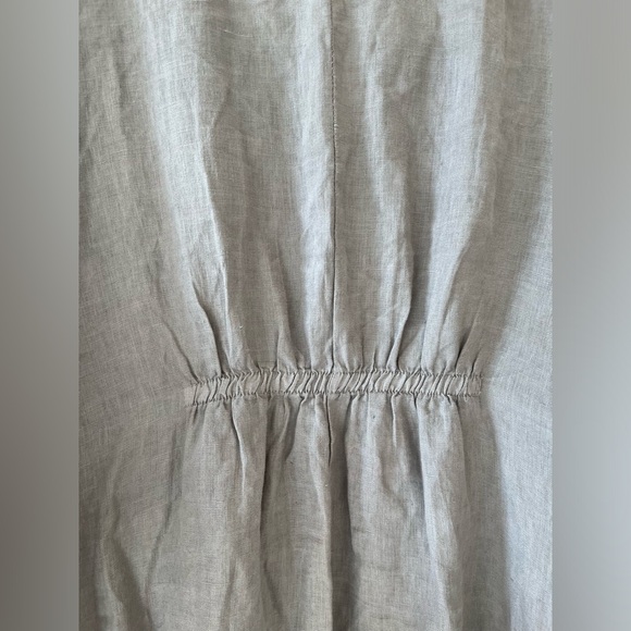 Sold Terzo Millennio Short Sleeve Linen Midi Lagenlook Midi Dress Gray - XL - Picture 9 of 12
